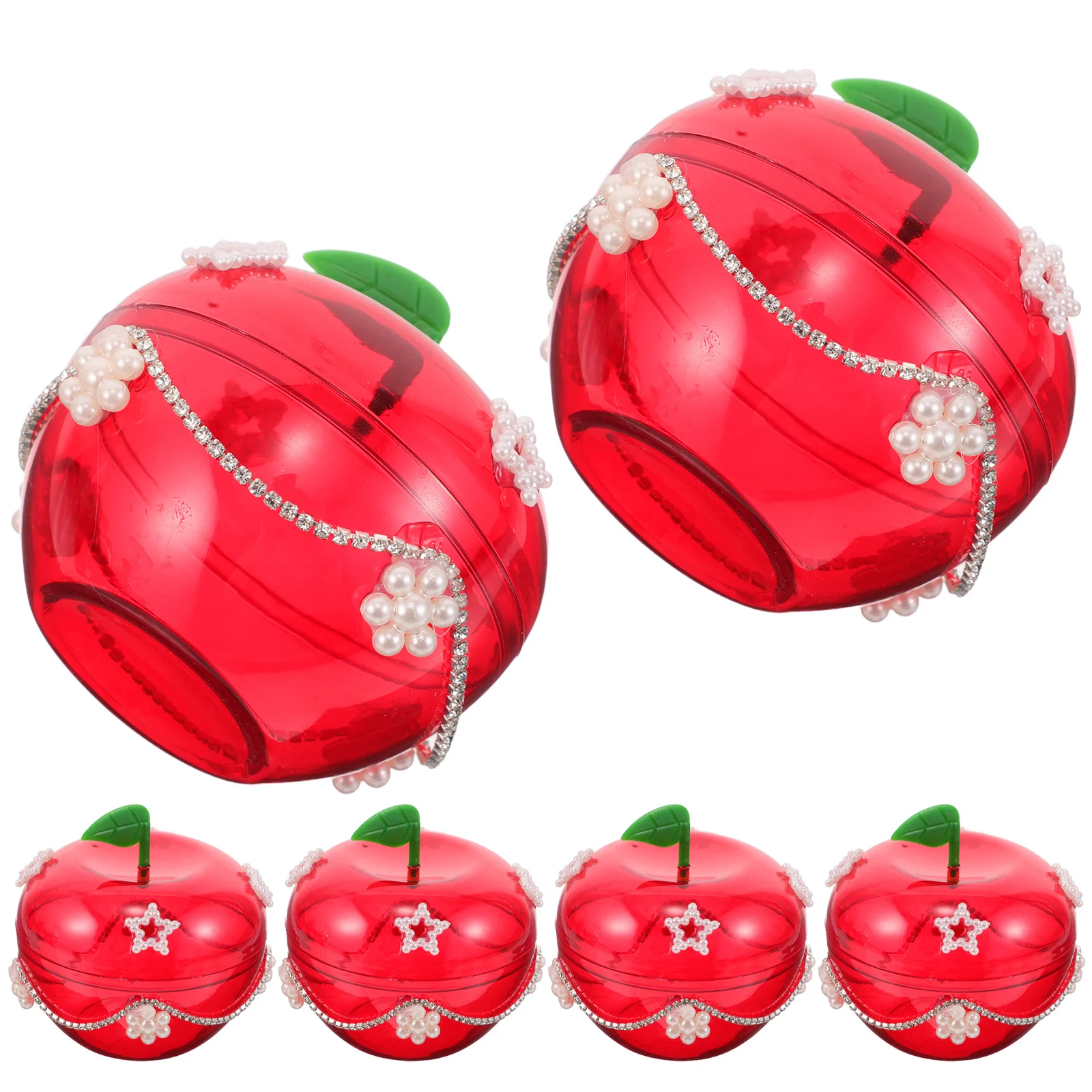 

6Pcs Red Apple Candy Box Holiday Candy Container Chocolate Packaging Party Favor Reusable Apple Holder Chocolate Packaging