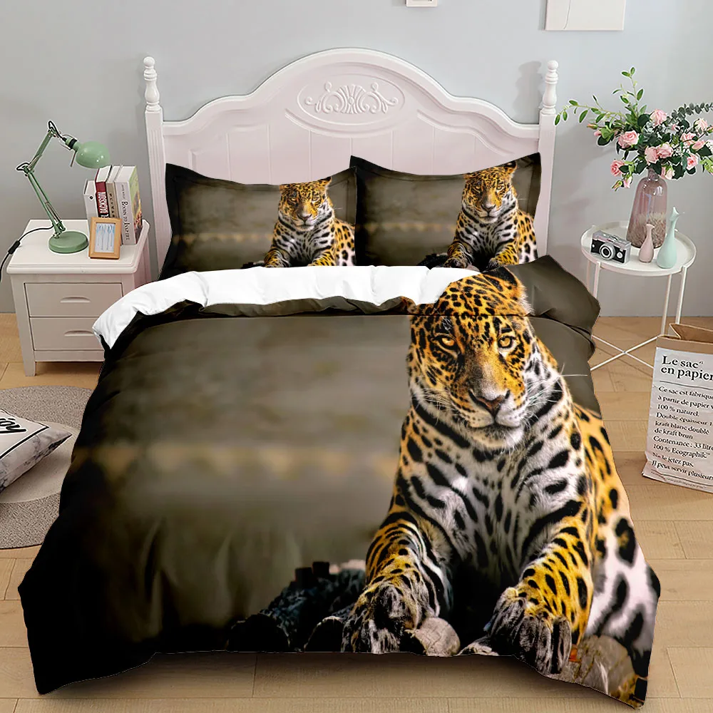 Imagem -06 - Africano Savannah Chita Selvagem Conjunto de Cama Rei Rainha Gêmeo Único Tamanho Capa Edredão Fronhas Roupa Conjunto