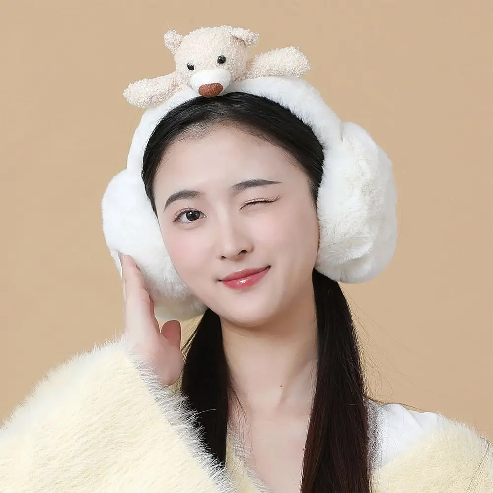 Winter Cute Plush Earmuffs Warm Fluffy Earflaps Casual Adjustable Ear Warmer for Men Women