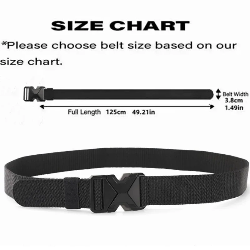 New Quick Release Pluggable Buckle Sports Belt Breathable Men Belts For Men Pants Belt