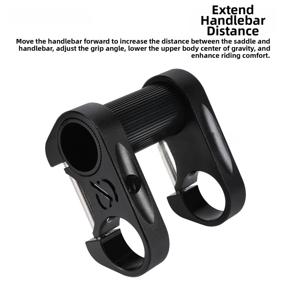 For Improved Posture Folding Bike Stem Aluminum Alloy Riser Sturdy Aluminum Construction Adjustable Angle Design