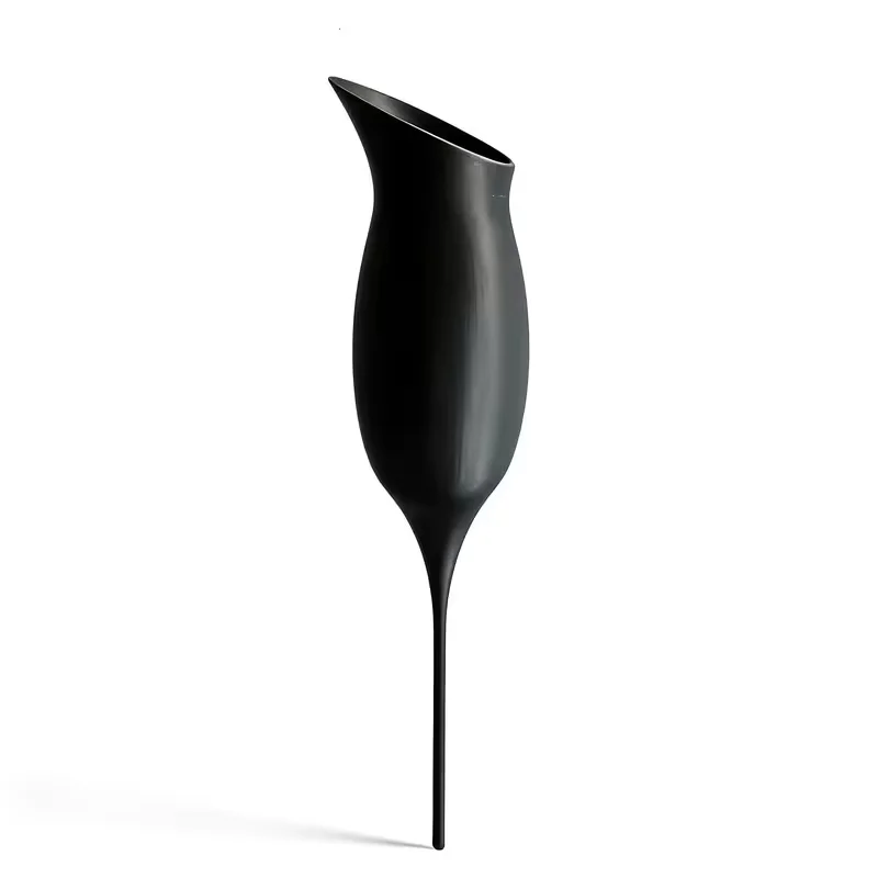 1pc Wine Glass-Shaped Self-Watering Device For Promoting Root Absorption Indoor Potted Plants Automatically Watering Tools Black