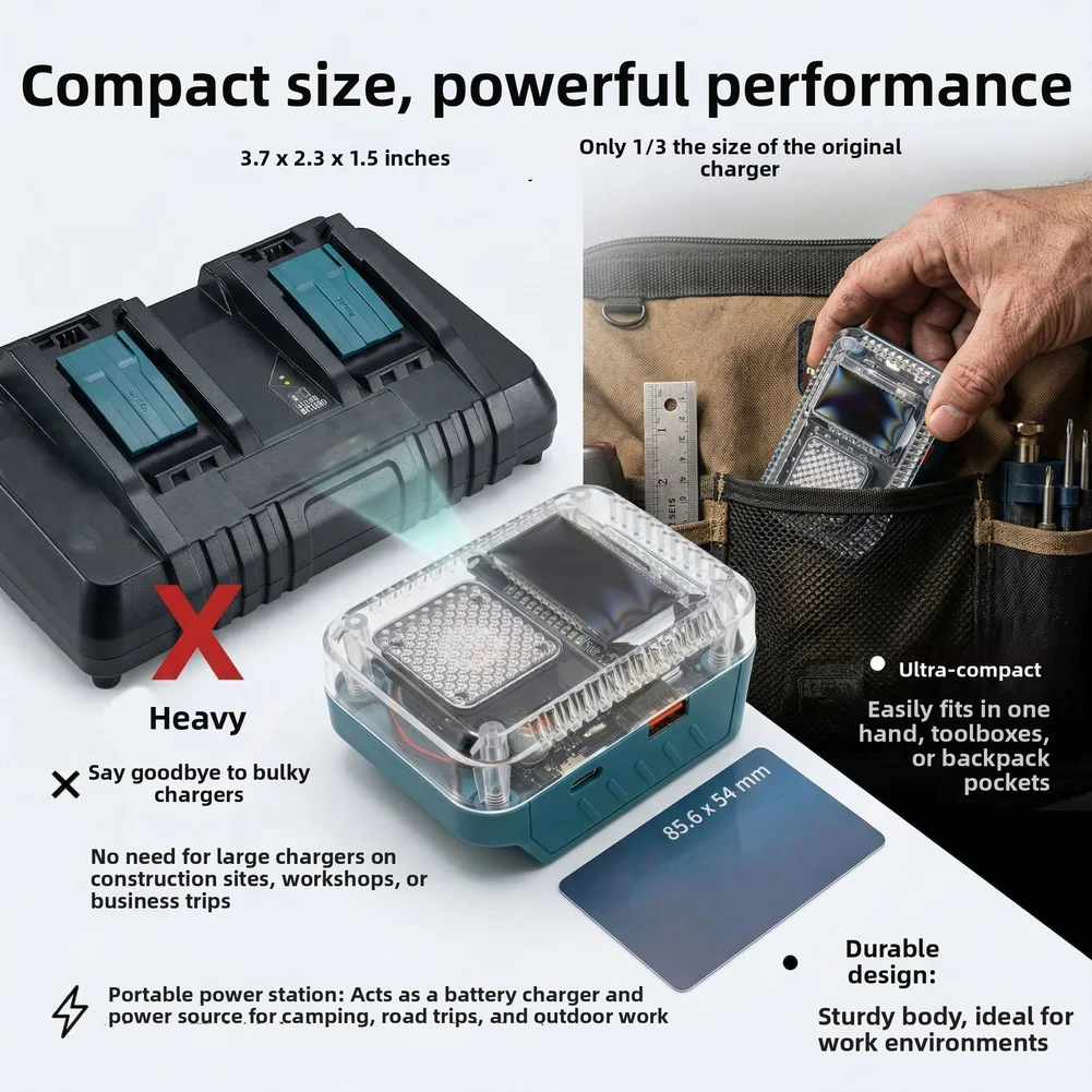 

140W PD3.1 Dual-Use Type-C Charger and Power Bank for For BL1820B BL1830B BL1840B BL1850B BL1860B 18V Lithium Batteries