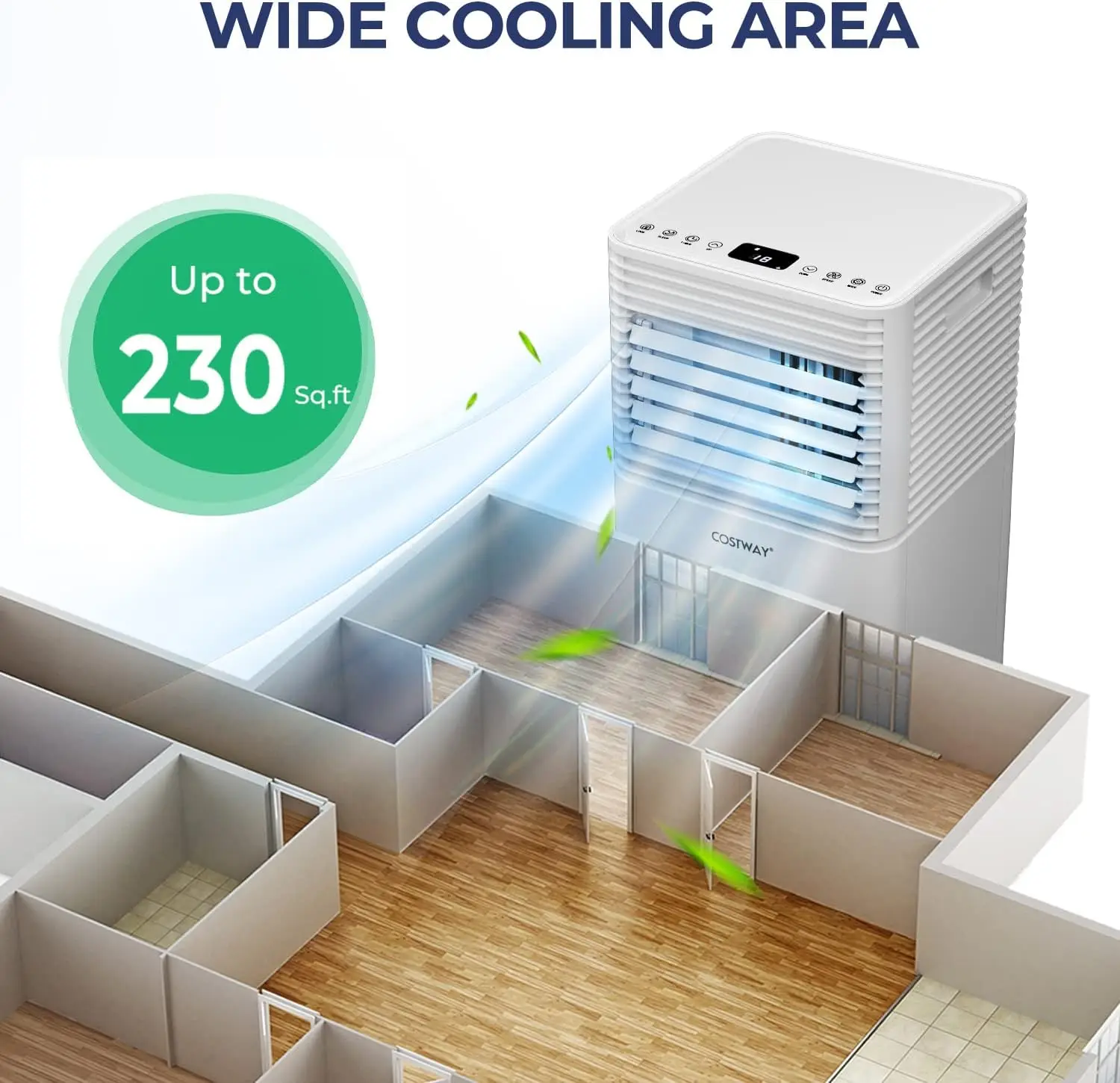 Portable Air Conditioner, 8000 BTU Ac Unit Spaces up to 230sq.ft, with Remote Control, 24H Timer & Window Venting Kit, S