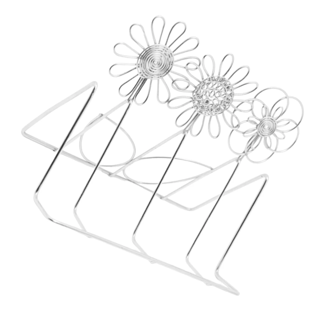 

Stainless Steel Card Holder Greeting Card Display Stand Vertical Floral Multiple Cards Organizer Desk Stand