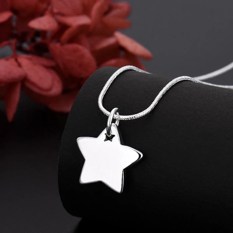 

Hot Korean Fashion 925 Sterling Silver Exquisite Star Necklace For Women Party Wedding Street Versatile Jewelry Birthday Gift