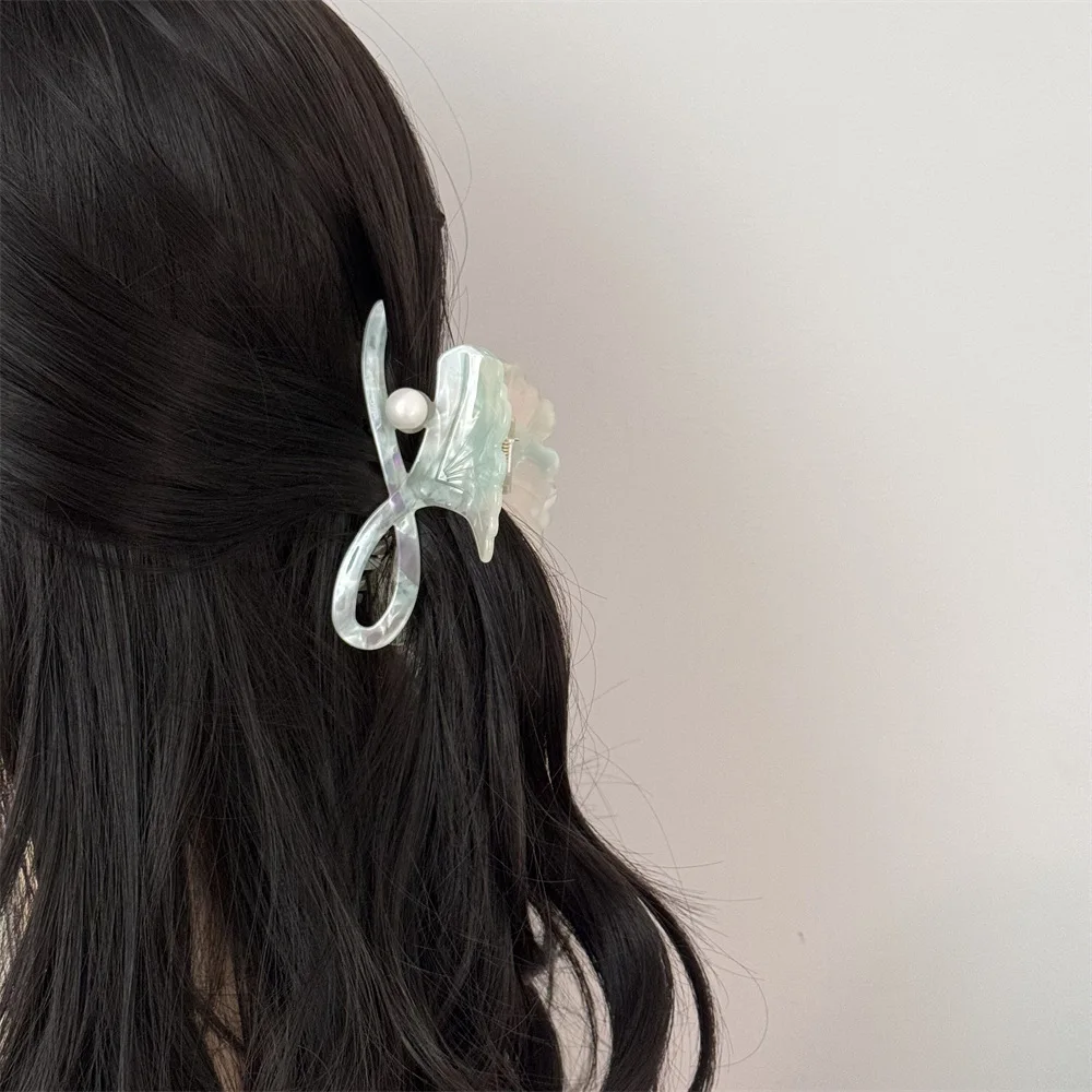 Spring New Design Geometric Fresh Mint Green Hair Clip Claw Simple Fashion Acetate Shark Clip For Women Headwear Accessorie