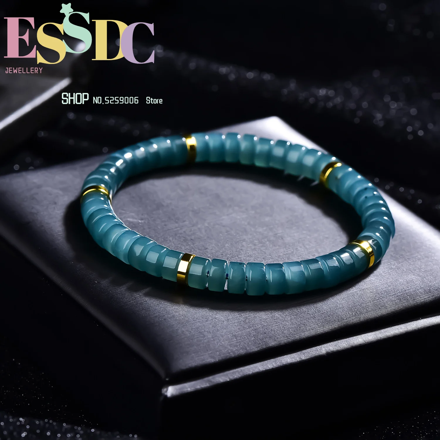 Natural emerald blue water high ice abacus beads bracelet separator jade bracelet for men and women great gift idea exquisite