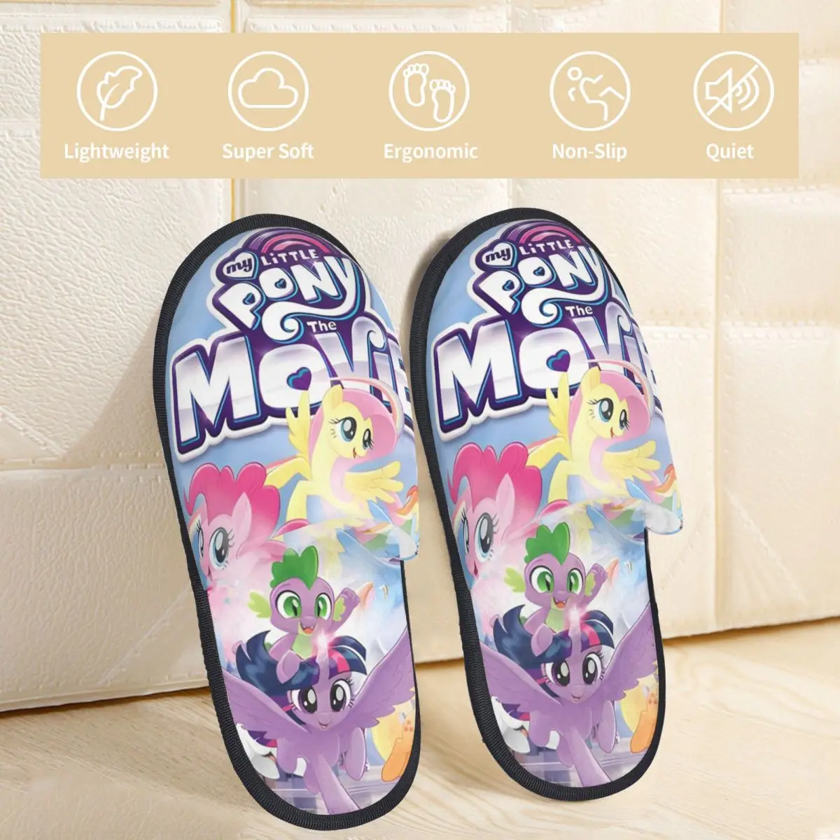 My Little Pony Cartoon Winter Cotton Home Slippers Living Room Cozy Memory Foam Slippers Anti-skid