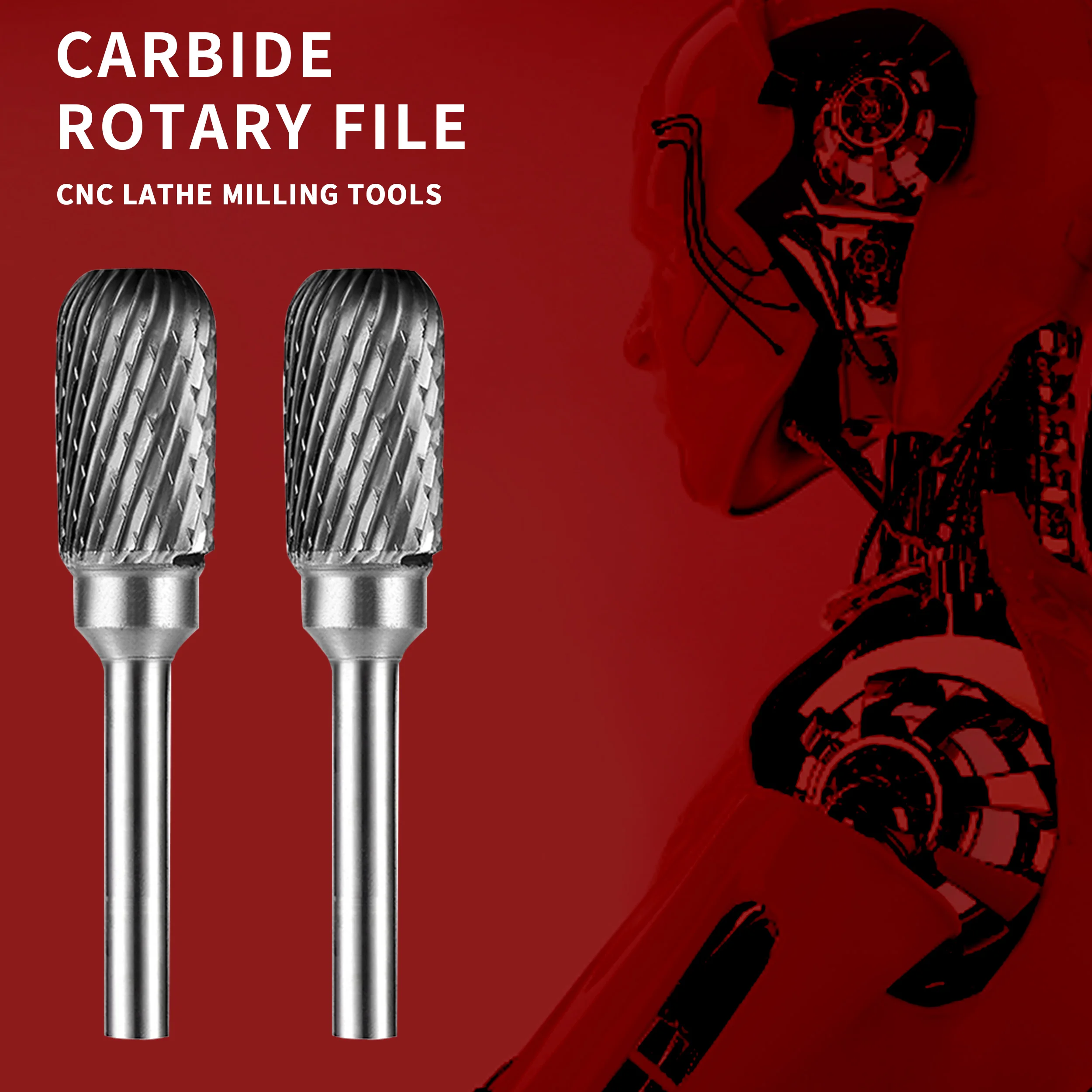 Tipo W utensile per la lavorazione lega rotante lima metallo tungsteno acciaio testa di macinazione fresa diametro codolo 6mm W1018M06 WX1622M06