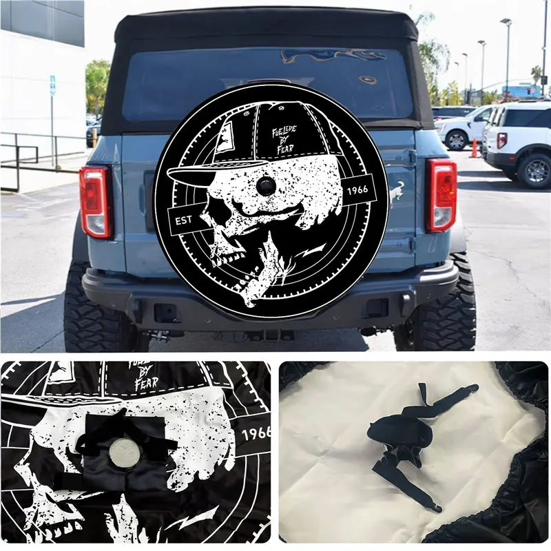 

32 Inch Spare Tire Cover for Ford Bronco Digitally Printed Custom Car Pattern for Multiple Ford Bronco Models Cars Accessories