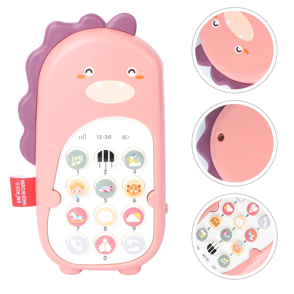 

1Pcs Simulated Mobile Phone Plastic Early Childhood Bilingual Chewable Vibration Cartoon Kid Phone Play Gift for 6 Months Older