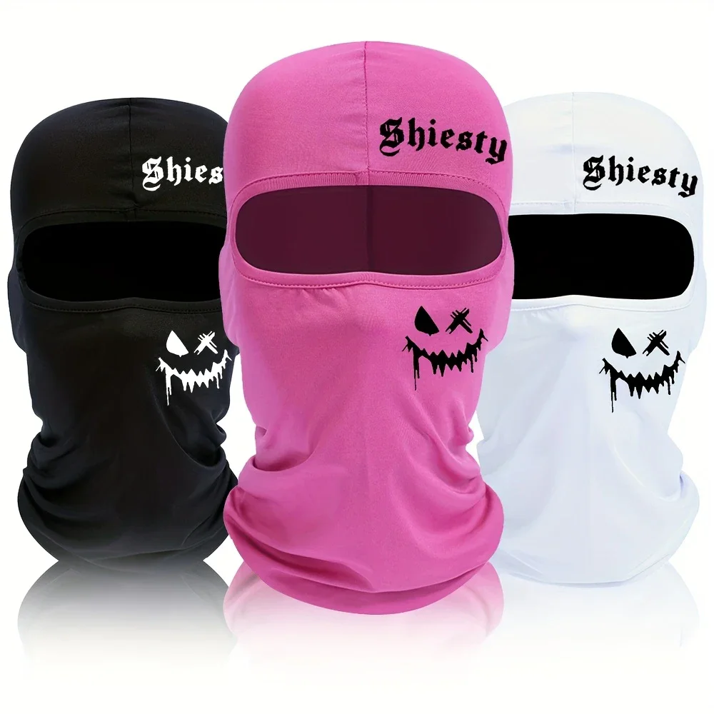 1pc/2/pc/3pcs Windproof and Sun Protection Joyful Print Cycling Mask Baraklava Hat Letter - Men's and Women's Outdoor