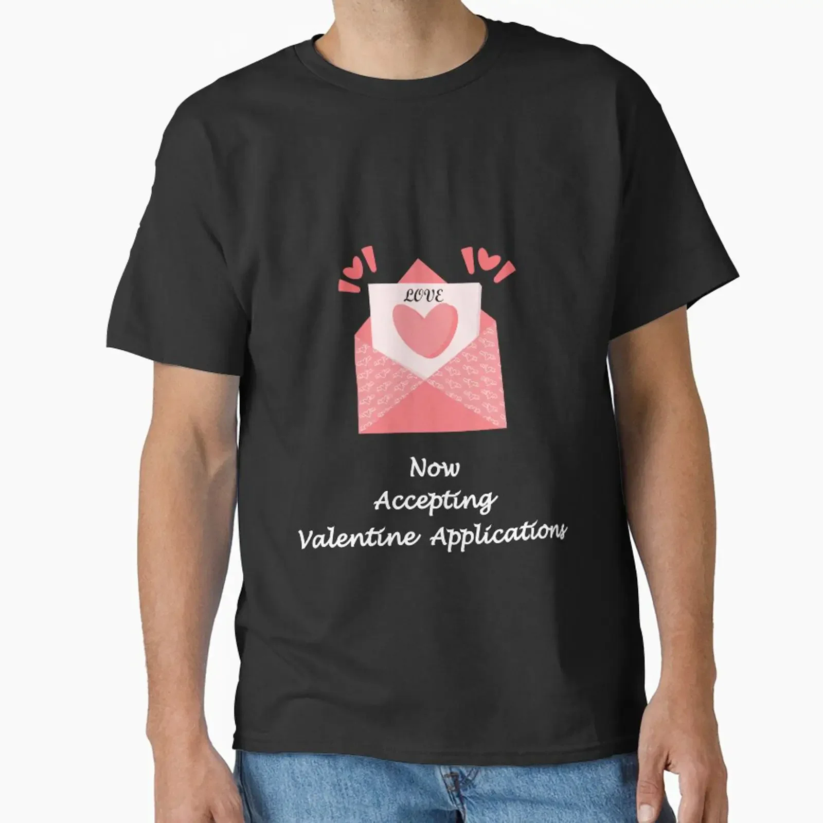 Now Accepting Valentine Applications Classic T Shirt vintage Washed streetwear Slightly Top For Everyday Wear Versatile Casual
