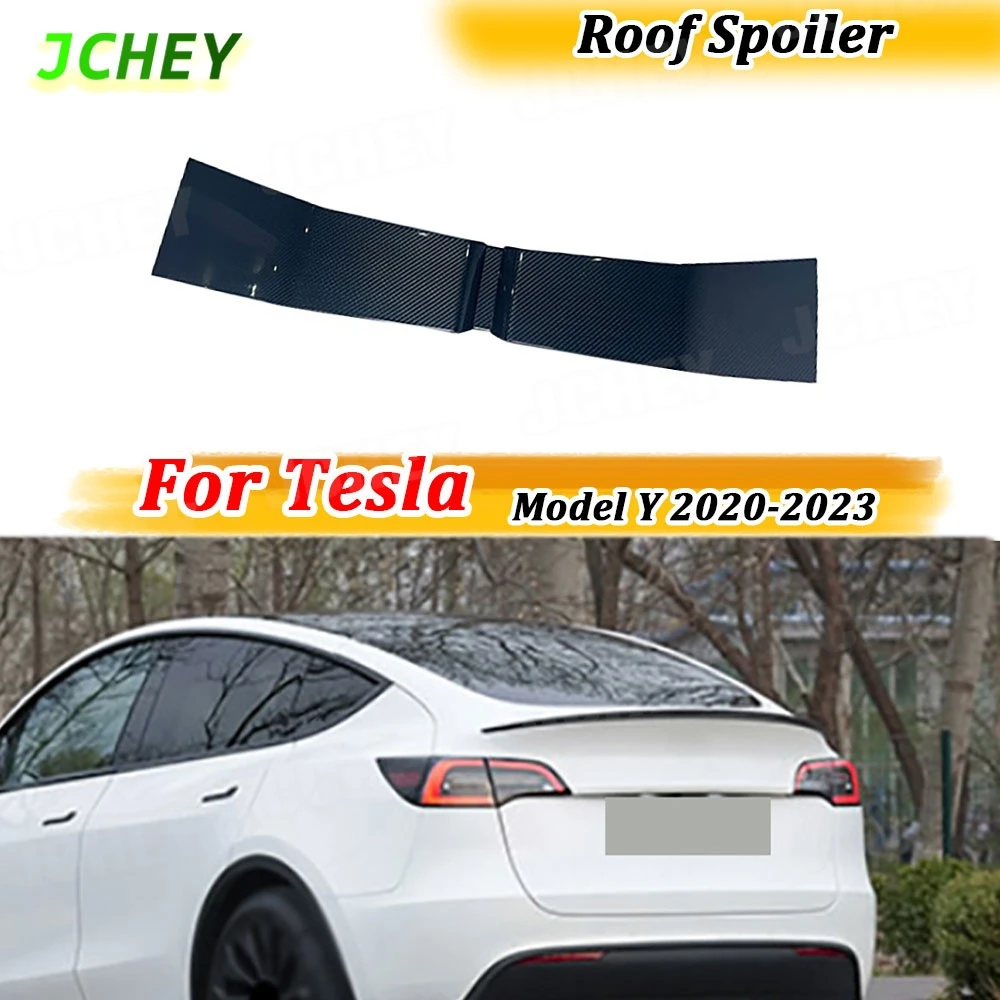 

JCHEY Carbon Fiber FRP Rear Lip Top Spoiler for Tesla Model Y 2020-2023 Rear Roof Spoiler Trunk Wing Body Kits Car Accessories
