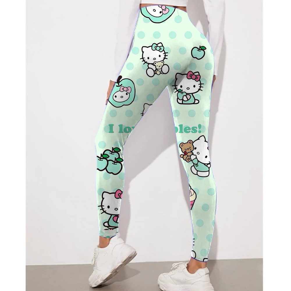 

Спортивные леггинсы с принтом «Hello Kitty», женские ультраударные штаны для йоги, штаны для йоги с контролем живота, устойчивые к приседаниям, колготки для тренажерного зала, фитнеса и тренировок