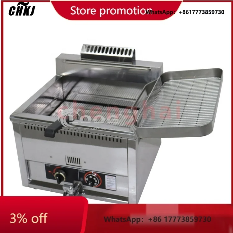 

CHKJ-2025NEWCommercial Double Basket French Fries Deep Fryer New Restaurant Countertop Gas Fryer Chicken Frying Machine Competit