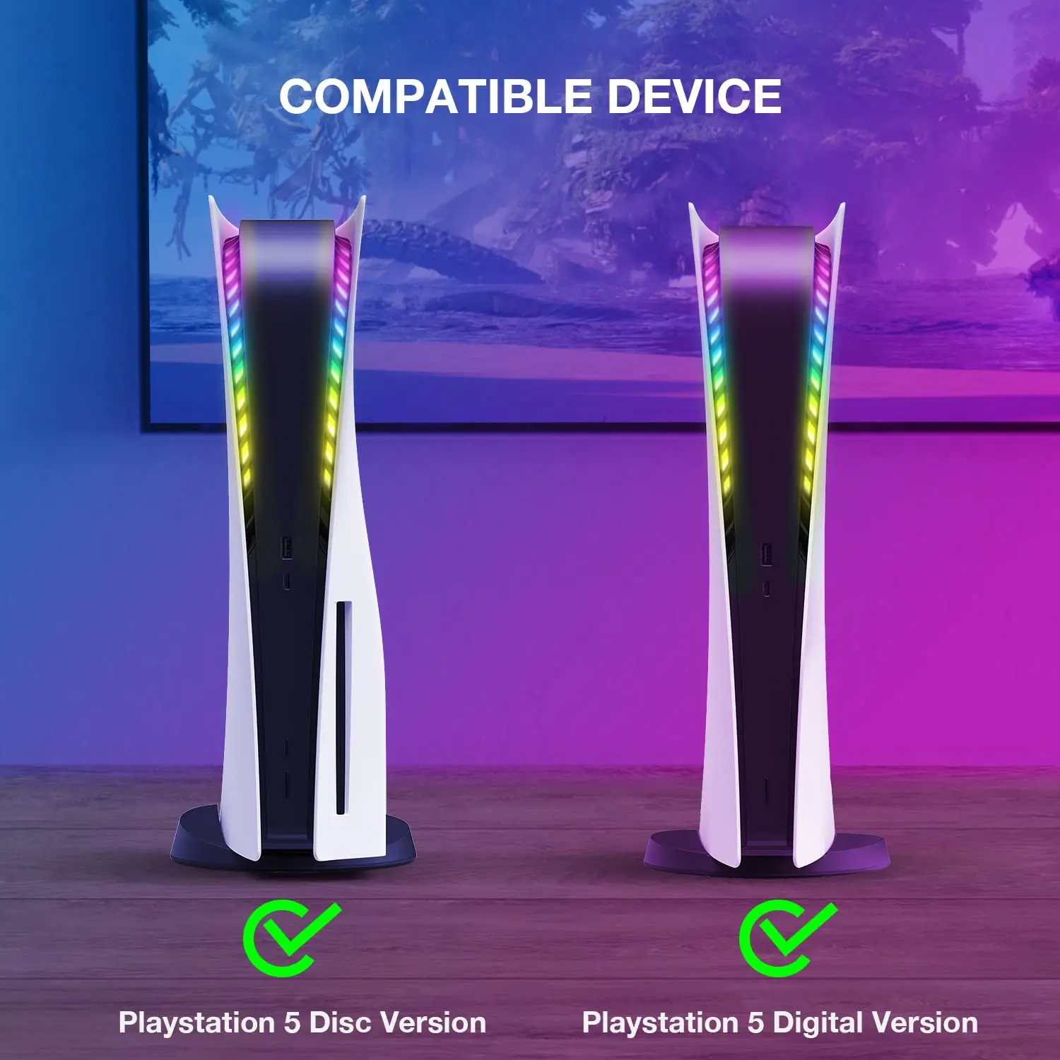 Dla Ps5 Led do gier neonowe światła pasek Rgb akcesoria zestaw oświetlenia Led do konsoli Playstation 5 edycja cyfrowa i Disc Edition