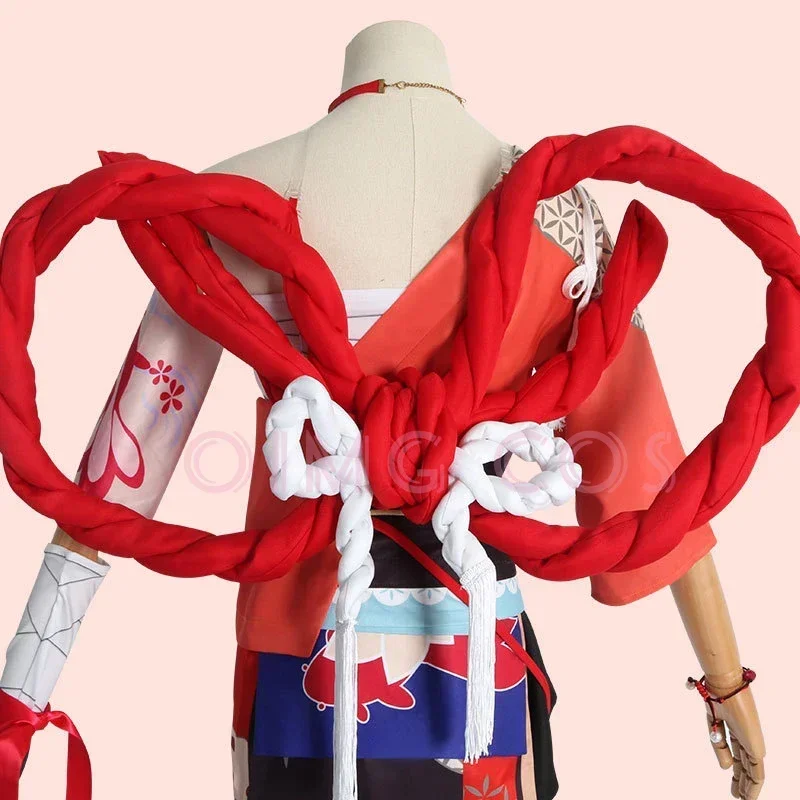 Genshin Impact Yoimiya Cosplay Costume Adult Carnival Uniform Wig Anime Halloween Party Costumes Masquerade Women Game