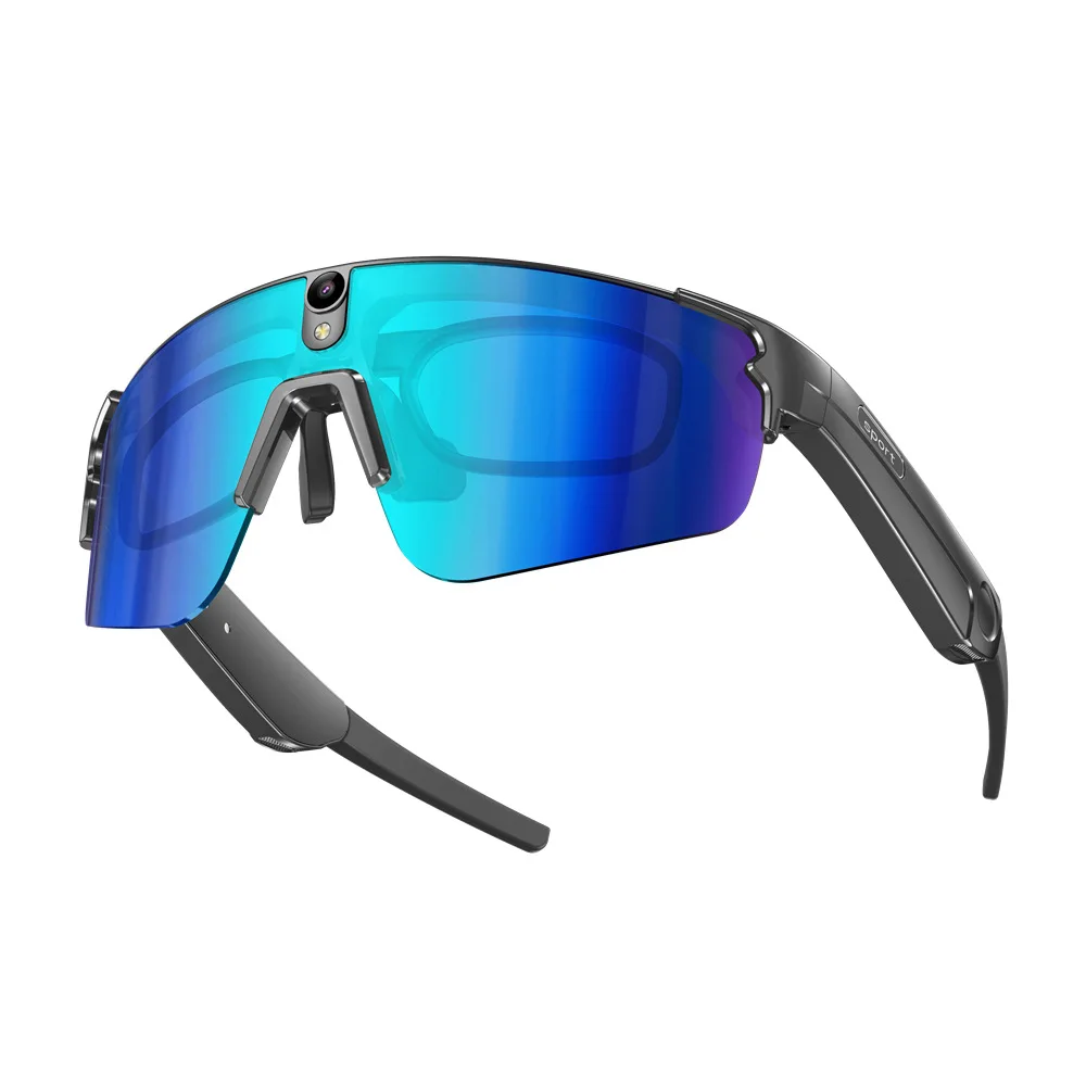 AI Voice Assistant Outdoor Riding Smart Sports Glasses, 800w Pixels Photo and Video Recording
