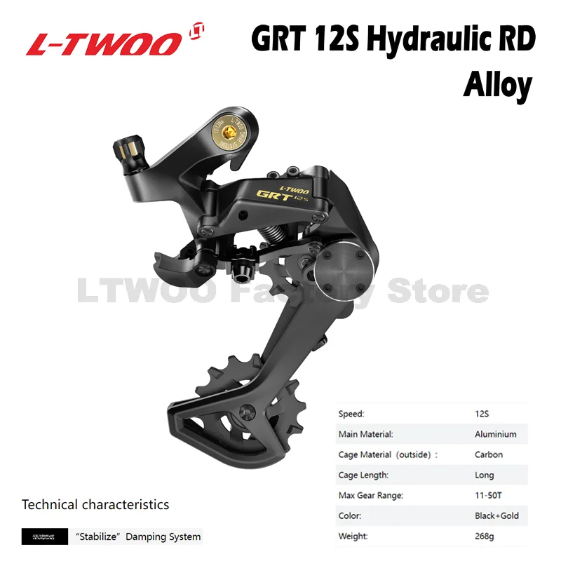 LTWOO GRT 1X12 سرعة هيدروليكية 12s الحصى الدراجة GRT ألياف الكربون الخلفية Derailleur GRT 1x12S سبيكة خلفية Derailleur 2024 GRT RD #1