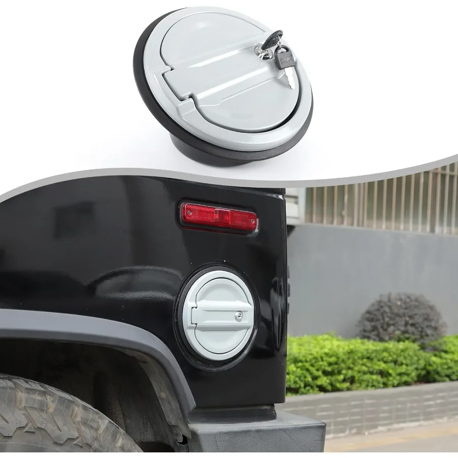 

Запирающаяся крышка бензобака для Hummer H2 2003-2009, крышка топливного бака из алюминиевого сплава с замком, черный, безопасный доступ к топливном баку