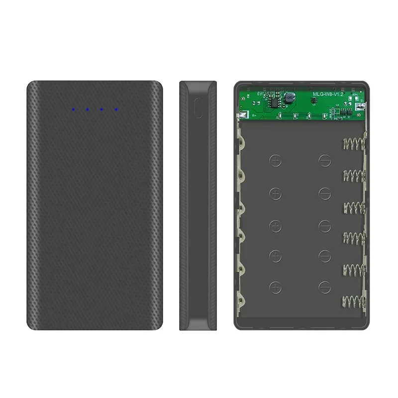 Power Bank Shell Digital Display Powerbank Shell Micro Type-c Input Dual USB Port 6*18650 5V/2A