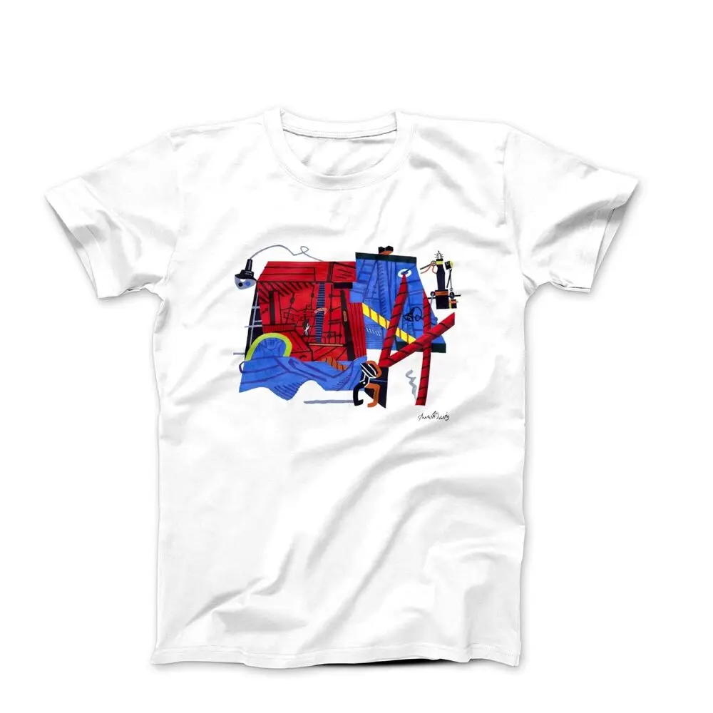 Stuart Davis Waterfront Landscape (1936) Artwork T-shirt High Quality 100%Cotton Short Sleeve