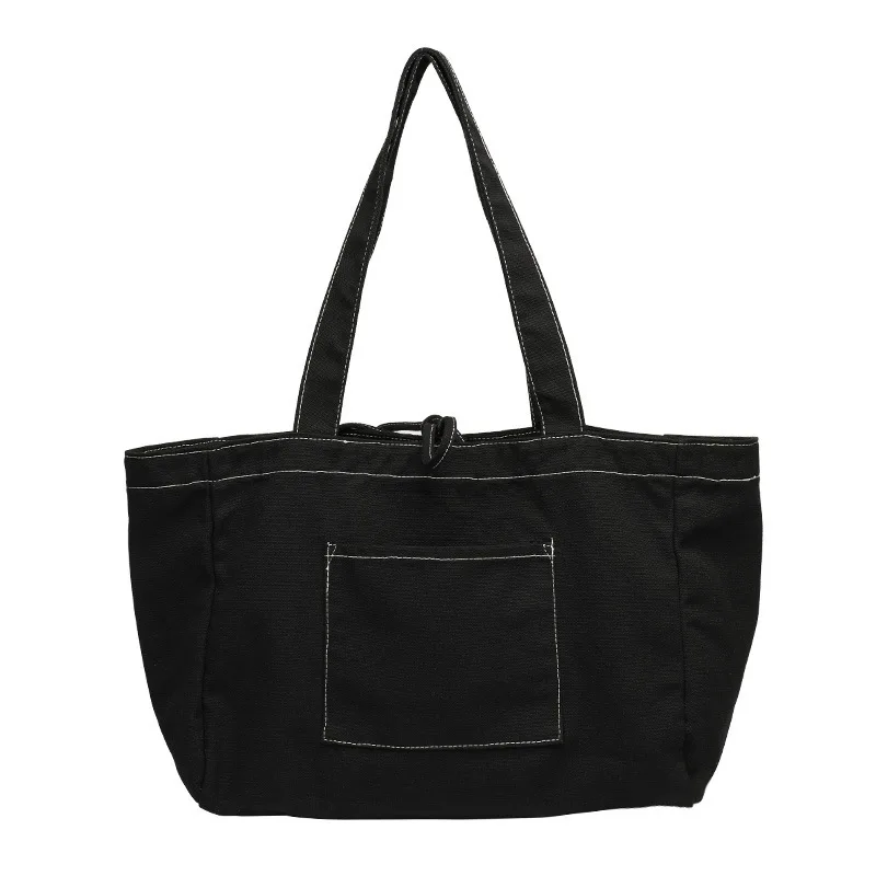 Bolso de lona Vintage informal para mujer, bolsa de mano de gran capacidad, Simple, a la moda, ideal para estudiantes, ideal para viaje, 2023