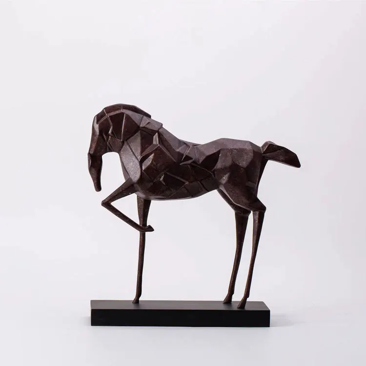 Art Geometric Section Resin Sculpture Horse Ornament Exhibition Hall Model Room Living Room Entrance Soft Decoration