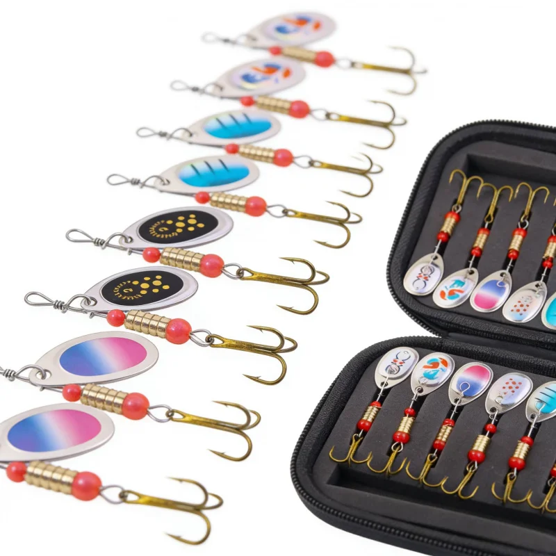 

Набор из 10 вращающихся блесен с пайетками 6 см, 3 г для морской и пресноводной рыбалки, универсальный для ловли баса и других видов рыб