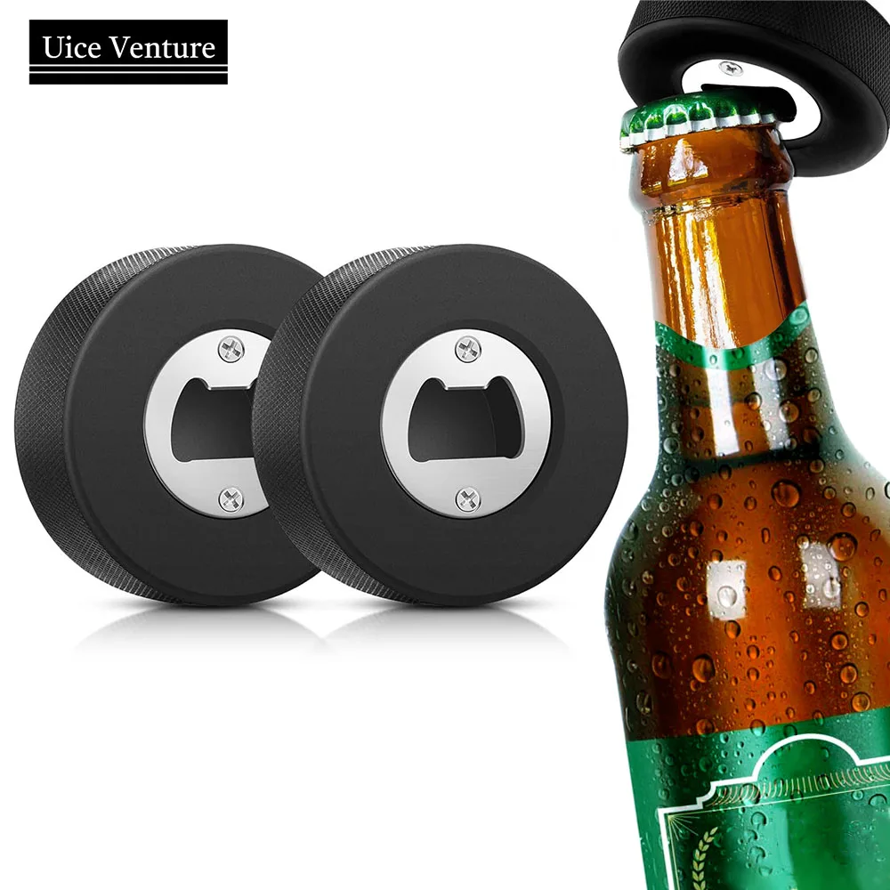 Abridor de botellas de cerveza, disco de Hockey sobre hielo, Material de goma de 160g, doble uso para entrenamiento de entretenimiento de Hockey sobre hielo, 1 ud.