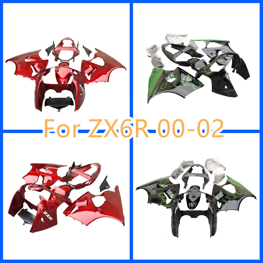 Motorcycle Fairings Kit Fit for Kawasaki ZX-6R 2000 2001 2002 00 01 02 ZX6R ZZR600 05-08 Bodywork Set 100% Fit Free Custom