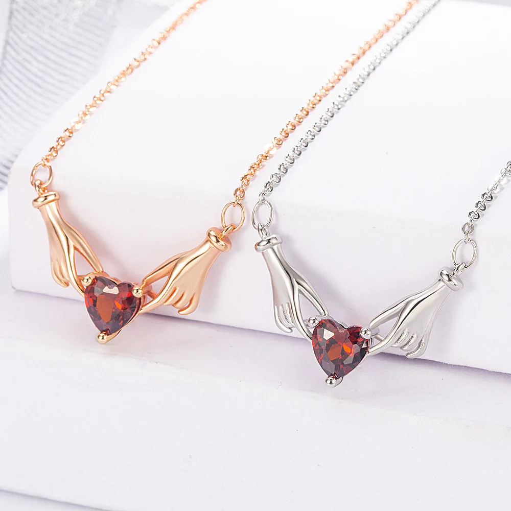 

925 Sterling Silver Fashion Light Luxury Gesture Bixin Love Zircon Necklace Birthday Party Anniversary Gift