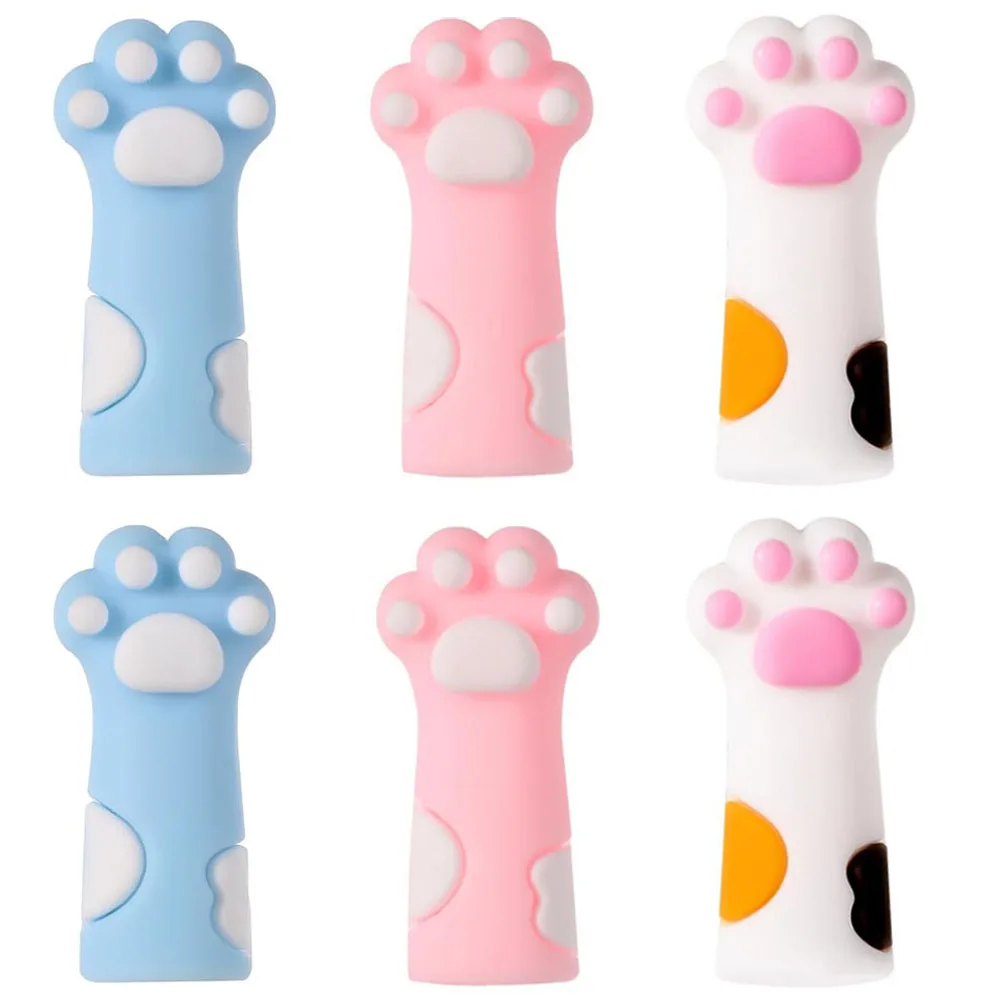 1/3/6 Stück Niedliche Katzenpfoten-Silikonhülle Schutzhülle für Nagelhautschere Maniküre-Pediküre-Werkzeuge Hornhaut-Pinzette – Detail 11