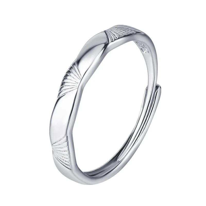 

New Arrival Simple And Smooth Shell Pattern 925 Sterling Silver Temperament Minimalist Geometric Popular Opening Rings TYB210