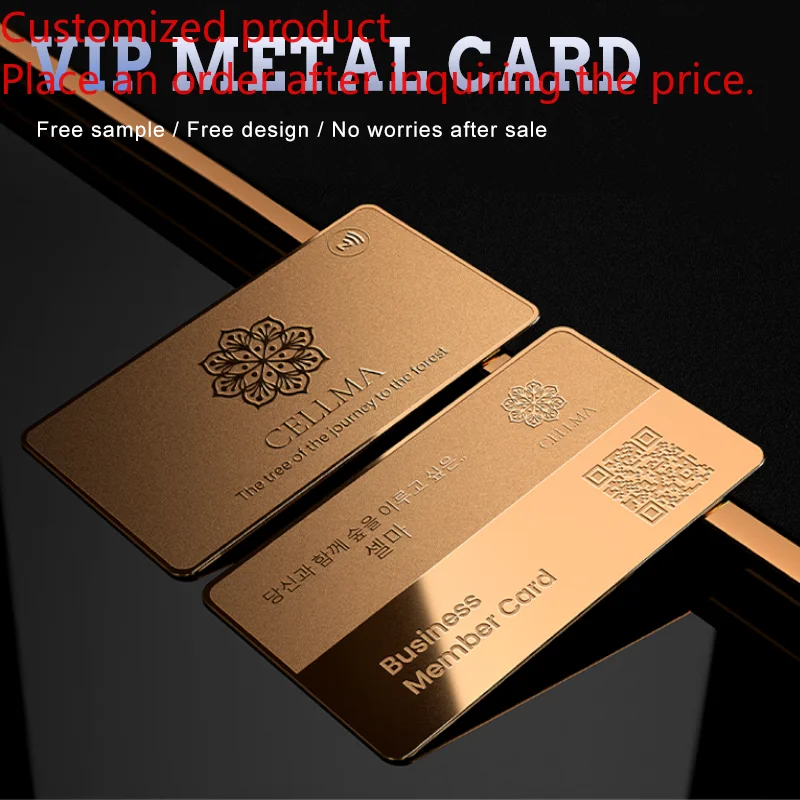Customized product Cheap Custom Shape or Size Stainless Steel Metal Business Cards Printing With Your Own Design Various Colors