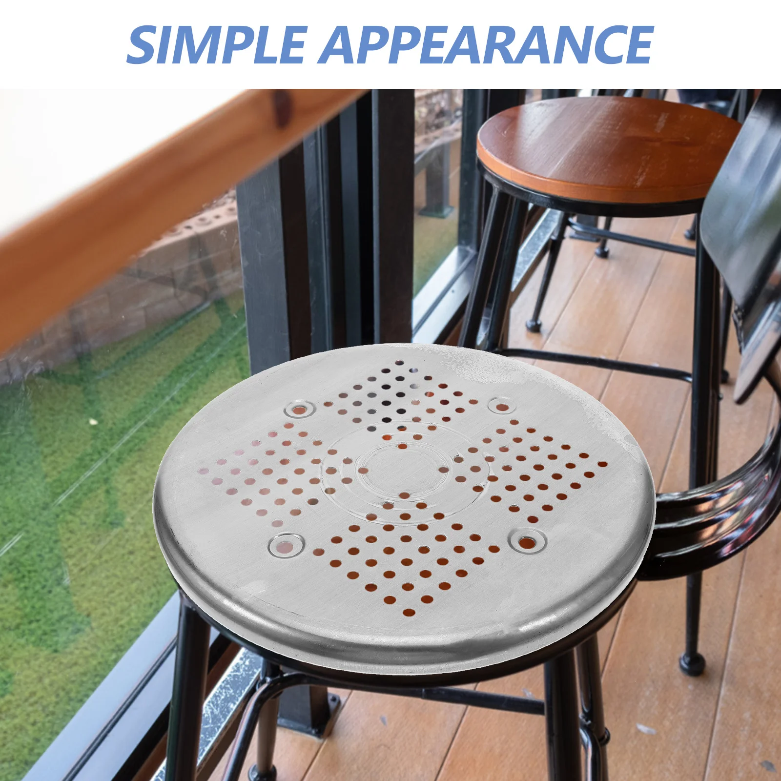 Assento de Substituição para Banqueta de Aço Inoxidável, Parte de Assento Redonda de 11,4 Polegadas para Café, Cantina e Sala de Jantar