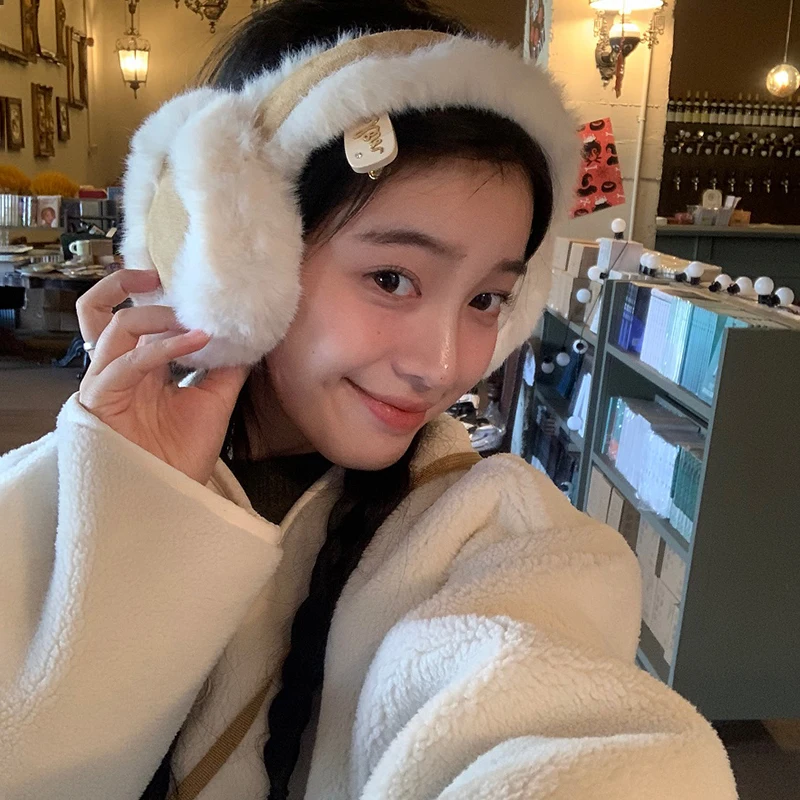 Korea Suede Warm Ear Muffs Ladies Outdoor Cycling Thickened Cold Ear Muffs Warm Headphones Cold Earplugs Winter Accessories