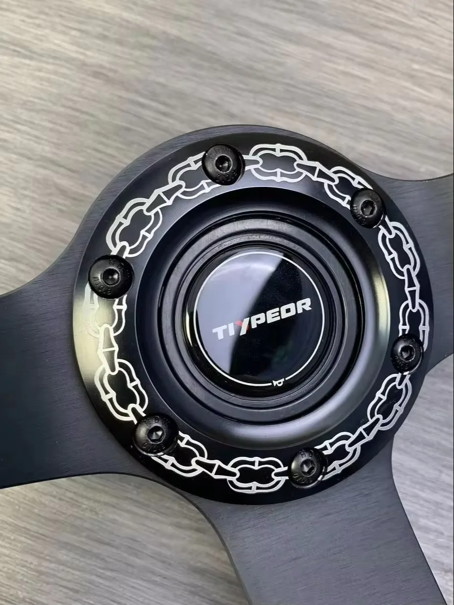 JDM Style Drifting Steering Wheel Accessories Steering Wheel Metal Horn Universal Cover Ring Accessories