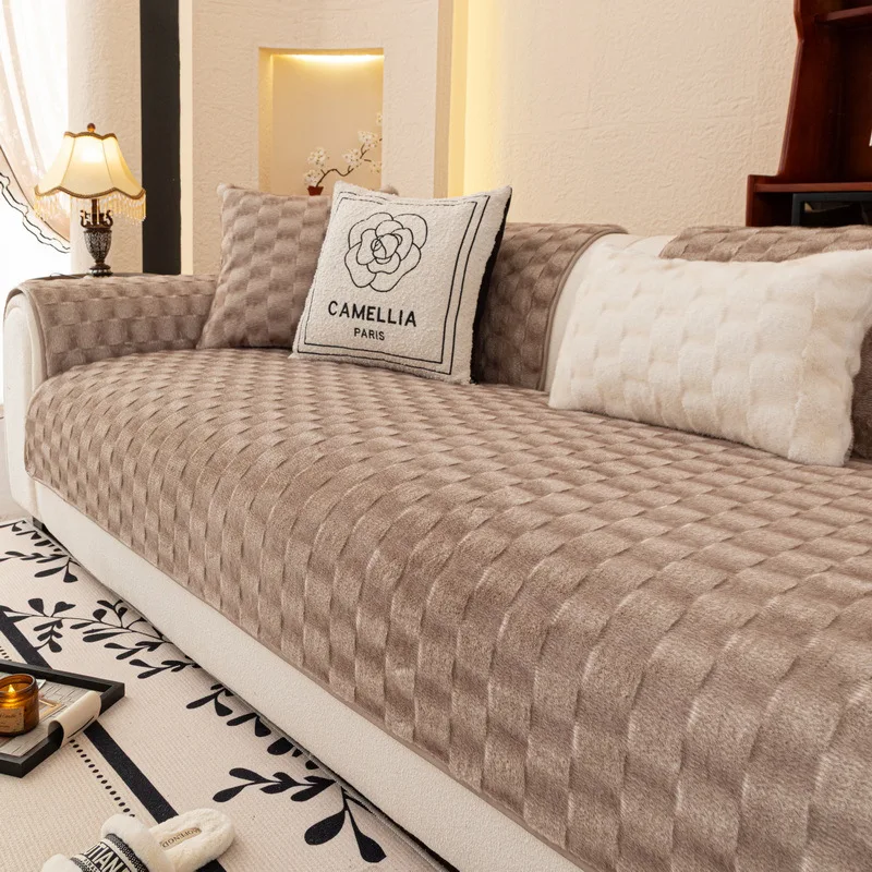 

Thick Plush Sofa Covers Soft Warm couch Cushion Slipcover Anti-slip L Corner Sofa Towel Furniture Protector for Living Room 쇼파매트