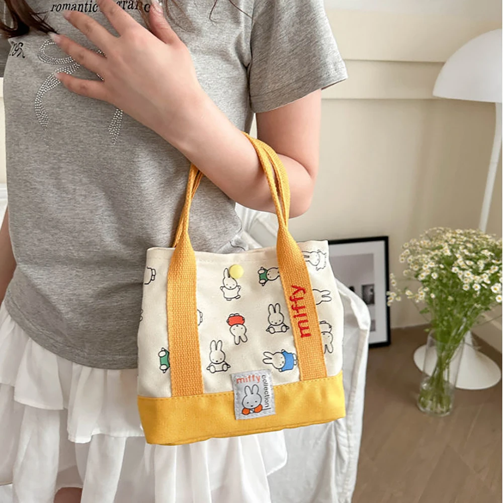 HEISSER VERKAUF Kawaii Miffy Niedliche Handtasche Cartoon-Kaninchen Leinwand-Stickerei Modische Bento Multifunktionale Aufbewahrungstasche Mädchengeschenk – Detail 9