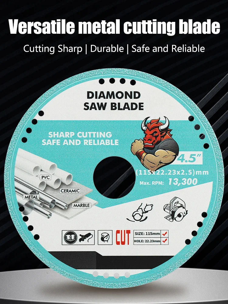 

Brazed Diamond Saw Blade For Steel Metal Stone Cast Iron Rebar Aluminum All Purpose Demolition Contractors Cutting Disc 22.23mm