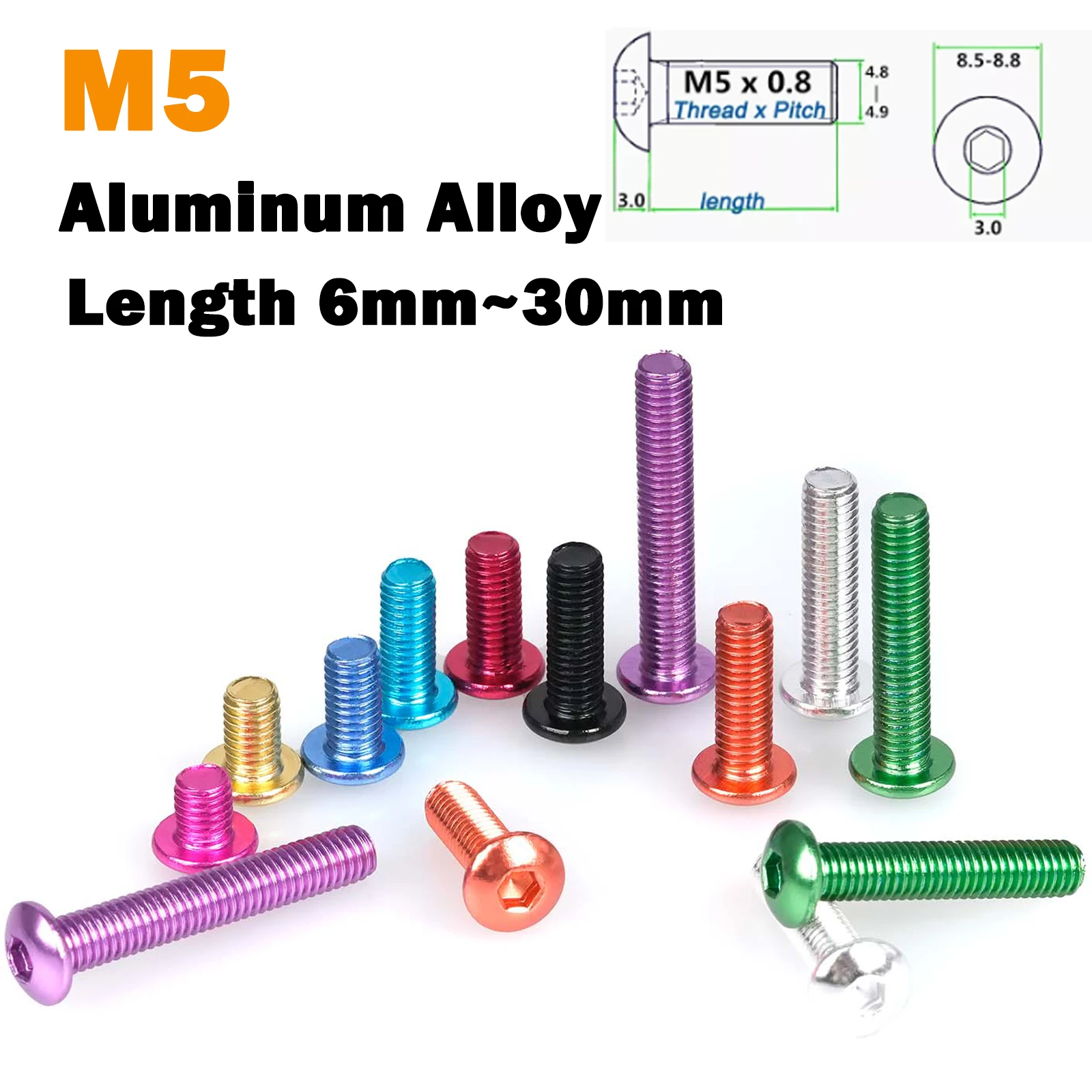 5Pcs Colorful Screw…