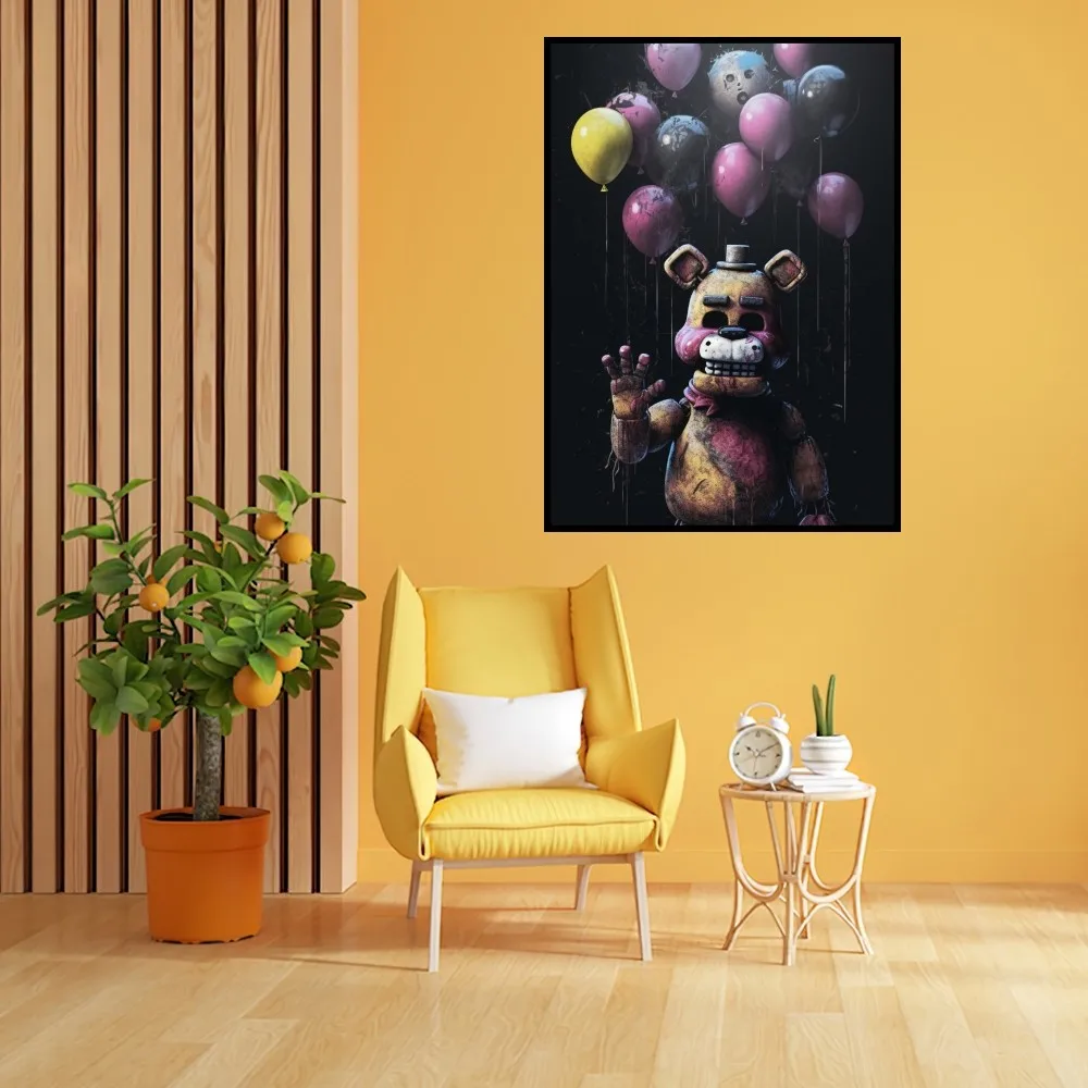 Game Five N-Nights at F-Freddys Poster Prints Wall Painting Bedroom Living Room Decoration Office Small