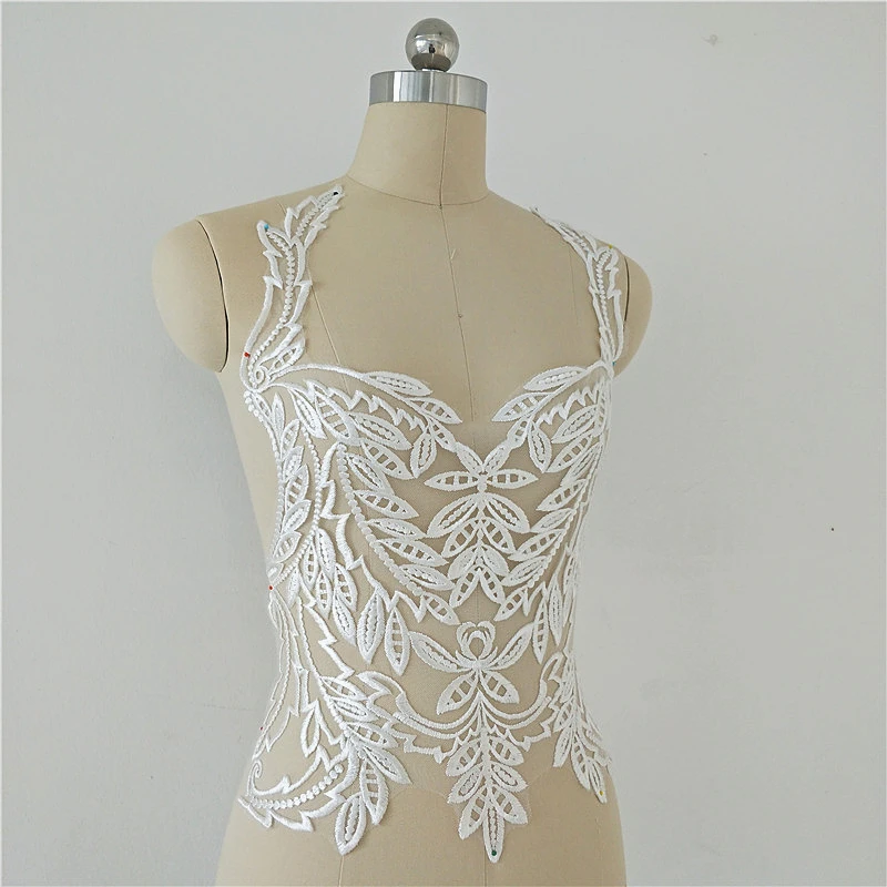 Embroidery Lace Patches Chest DIY Wedding Dress Sewing Accessory Patches For Clothing 1pc