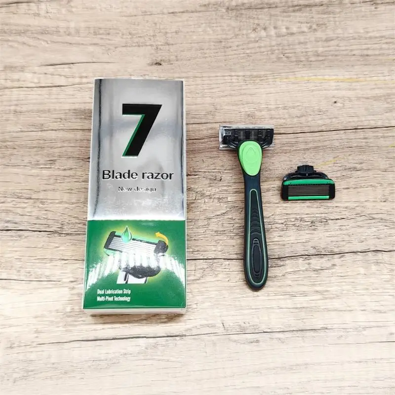 918D 7 Lớp bộ cạo râu có thể hoán đổi cho nhau với tay cầm cao su có trọng số quà Giáng sinh cho nam giới
