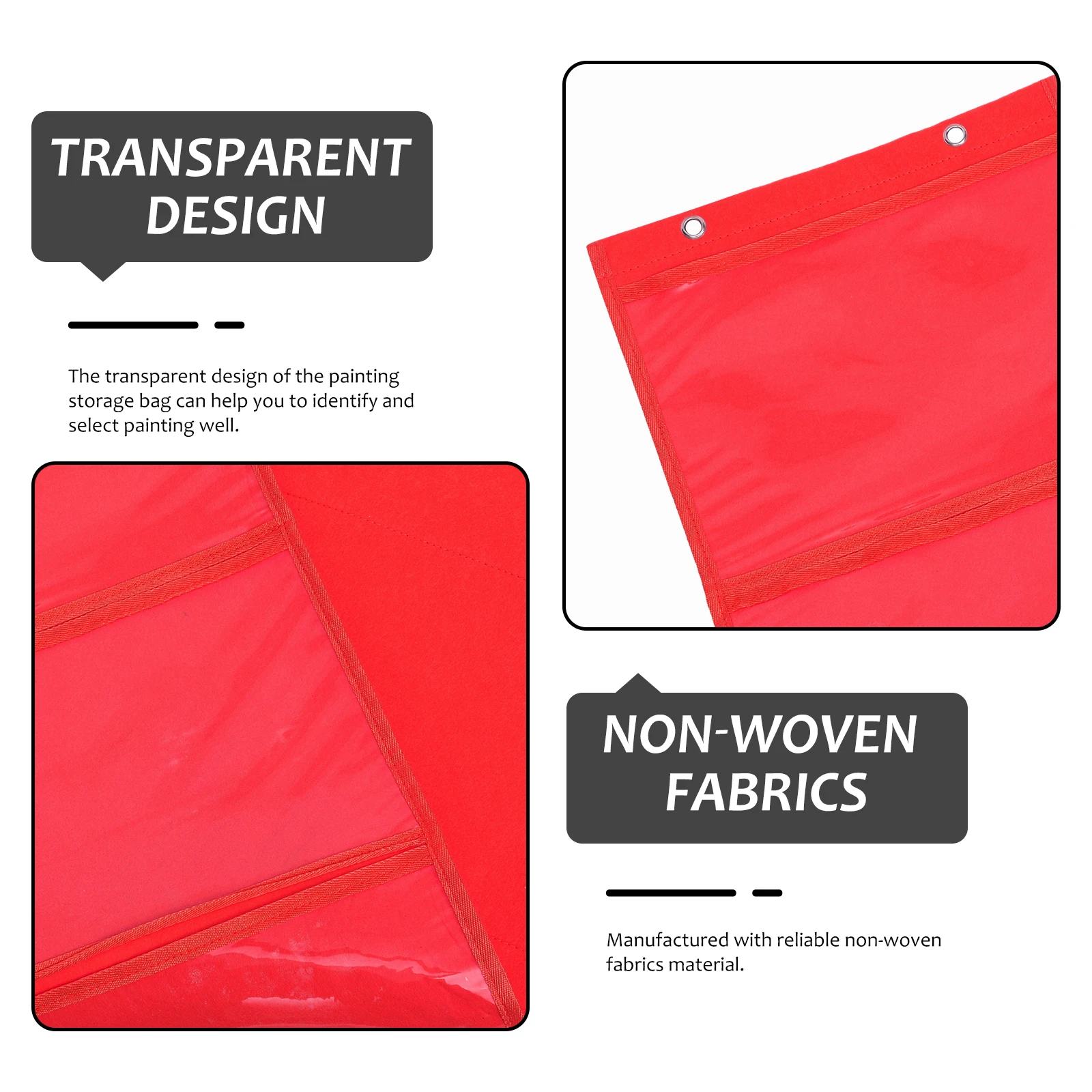 

A4 Transparent Picture Book Storage Bag Non Woven Fabric Hanging ganizer Child Art Display Kindergarten for School