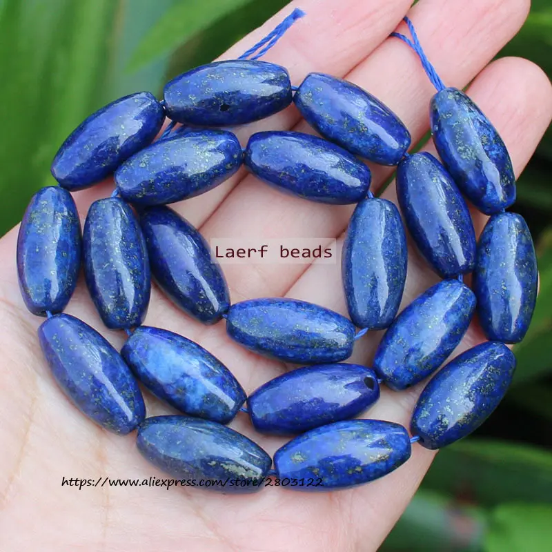 Natural Lapis Lazuli Oval Square tube Gemstone loose beads 15inch , For DIY Jewelry Making !