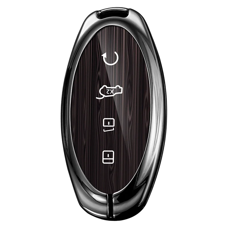 غطاء حافظة مفاتيح فاخر من سبائك الزنك لـ BYD Yangwang U8 / U9 / U7 - غلاف حماية ممتاز مع سلسلة مفاتيح ملحقات السيارة الداخلية